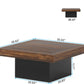 35.4 Inches Farmhouse Square LED Coffee Table – Rustic