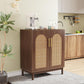 59" Rattan Sideboard Buffet Cabinet