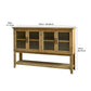 59.06" Rectangle Accent Glass Door Wooden Sideboard Cabinet
