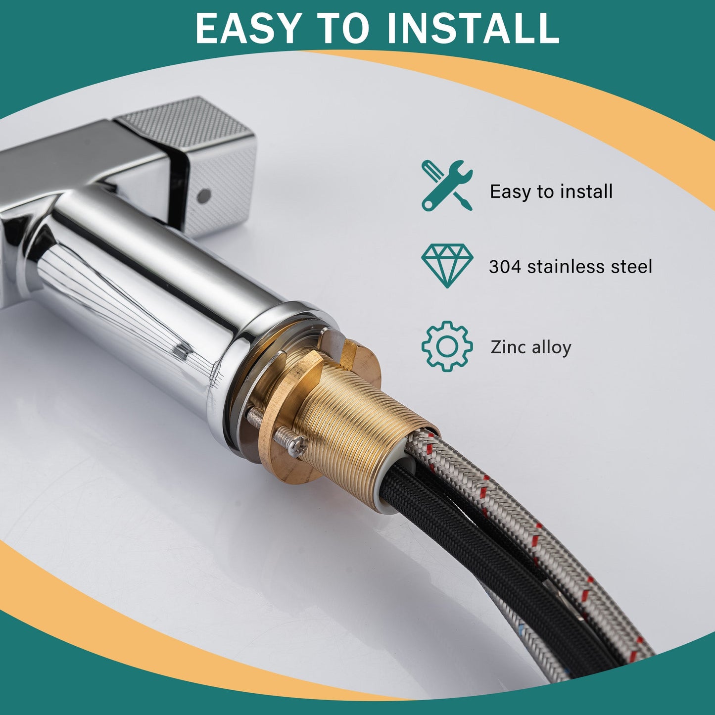 High Arc Pull-Down Kitchen Faucet - Single Hole Stainless Steel