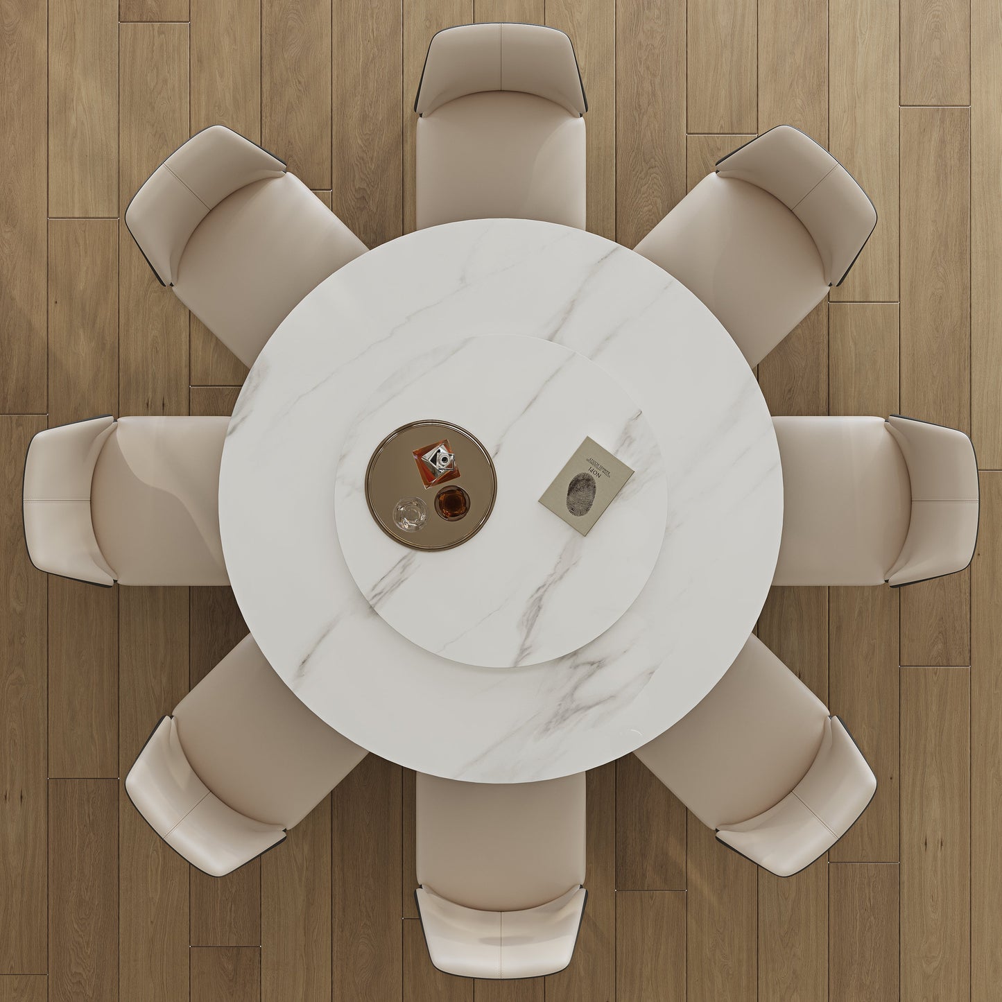 59" Modern Sintered Stone Dining Table