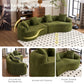 Curved Boneless Sofa, Compression Modular 110'' Sectional
