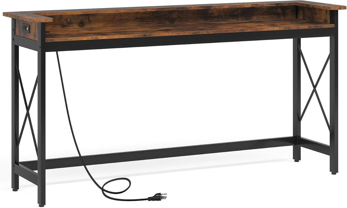 70.9" Extra Long Console Table with Power Outlets & USB Ports