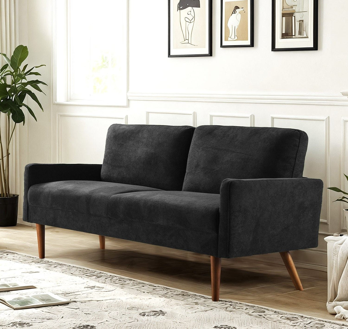 Sofa, European Style With Sleek Design, Modern & Vintage Flair, Upholstered 3 Seater Couch - view 12