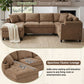 U Shaped Sectional Sofa, Corner Living Room Couch With Built In Cup Holders, Storage, USB Ports - view 19