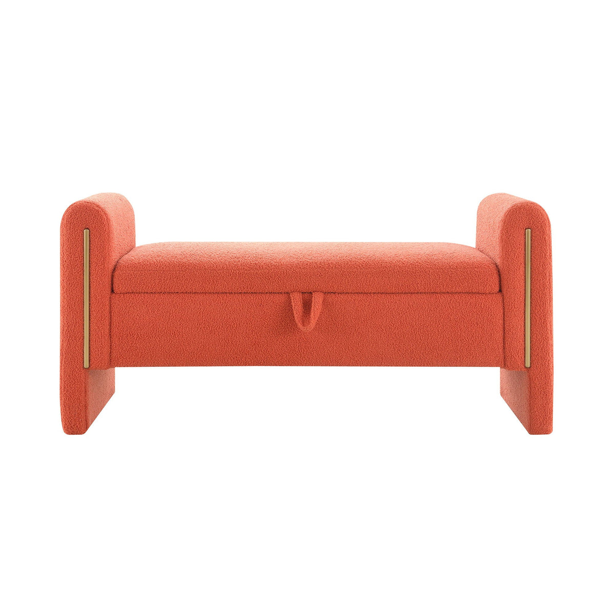 Modern Teddy Upholstered Large Bed End Bench With Arms And Storage - view 35