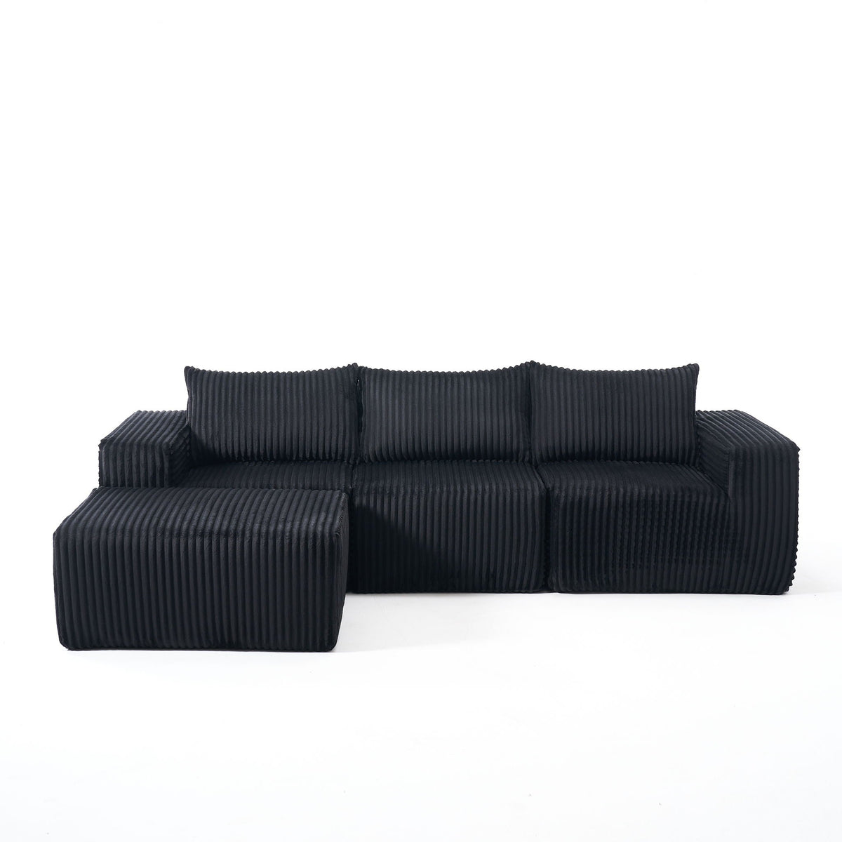 L - Shape Modern Minimalist Modular Sectional Sofa, Upholstered Cloud Couch With Deep Seats - view 4