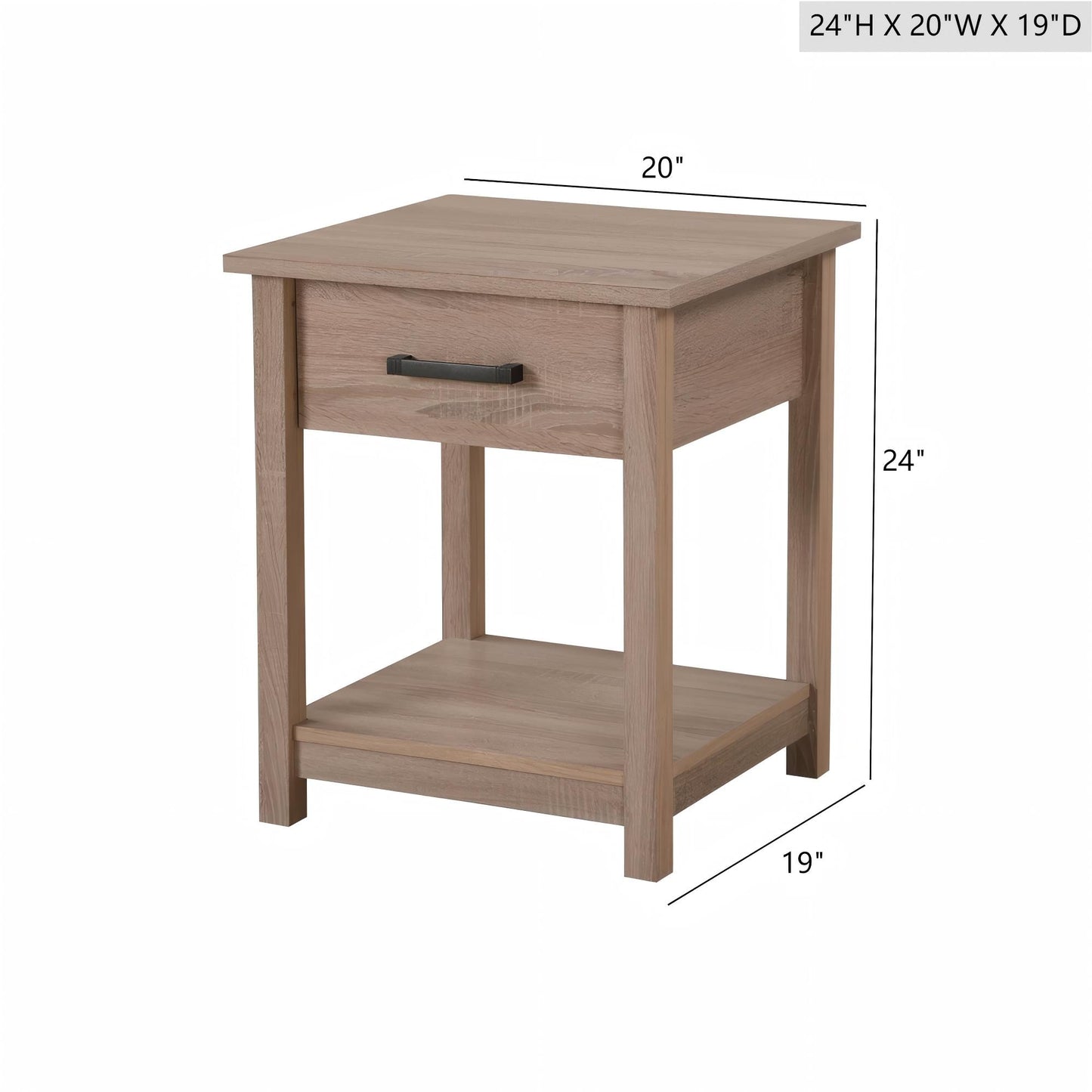 Sleek Contemporary Nightstand In Sandle Wood