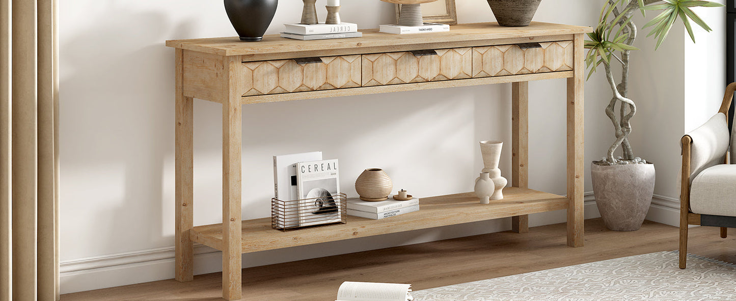U_Style 58.3'' Fir Veneer Entryway Table