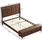 Queen Bed Frame with Tall Headboard and Storage Bench