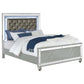 Karmen Metallic Upholstered Tufted California King Panel Bed