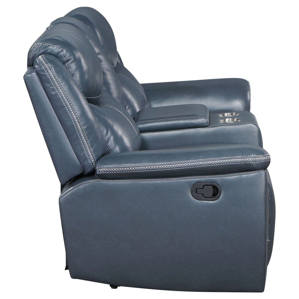 Sloane Upholstered Padded Arm Reclining Loveseat Blue - view 6