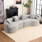 Curved Boneless Sofa, Compression Modular 110'' Sectional