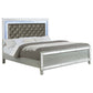 Karmen Metallic Upholstered Tufted Eastern King Panel Bed