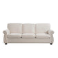 Soft Sofa, Upholstered 3 Seater Couch With High Density Foam, Loose Back Cushions And Turned Legs - view 17