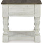 Havalance - Square End Table - White / Gray