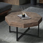 Wood Octagonal Vintage Patchwork Coffee Table