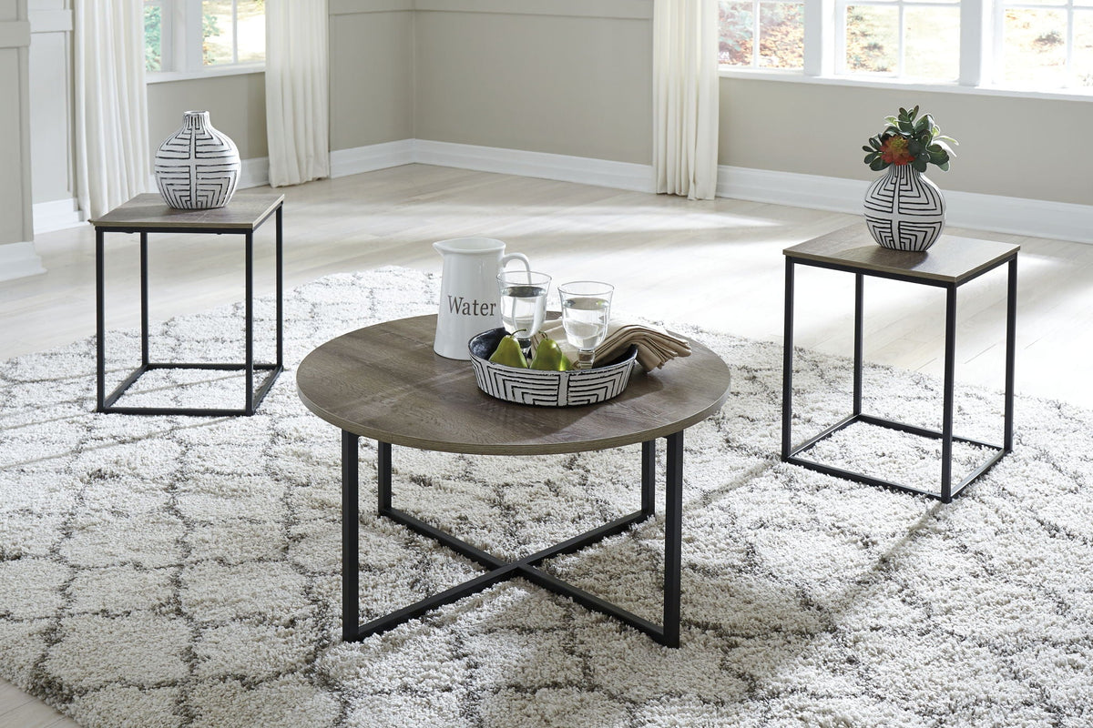 Wadeworth - Occasional Table Set (Set of 3) - Brown / Beige