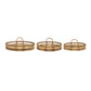Set of 3 Round Bamboo Decorative Trays
