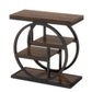 25.59" Industrial 4-Tier Narrow End Table with Storage Shelves
