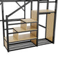 Queen Size Loft Bed with Stairs and Storage Shelves