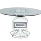 Noralie - 30" Dining Table - Clear Glass, Mirrored & Faux Diamonds