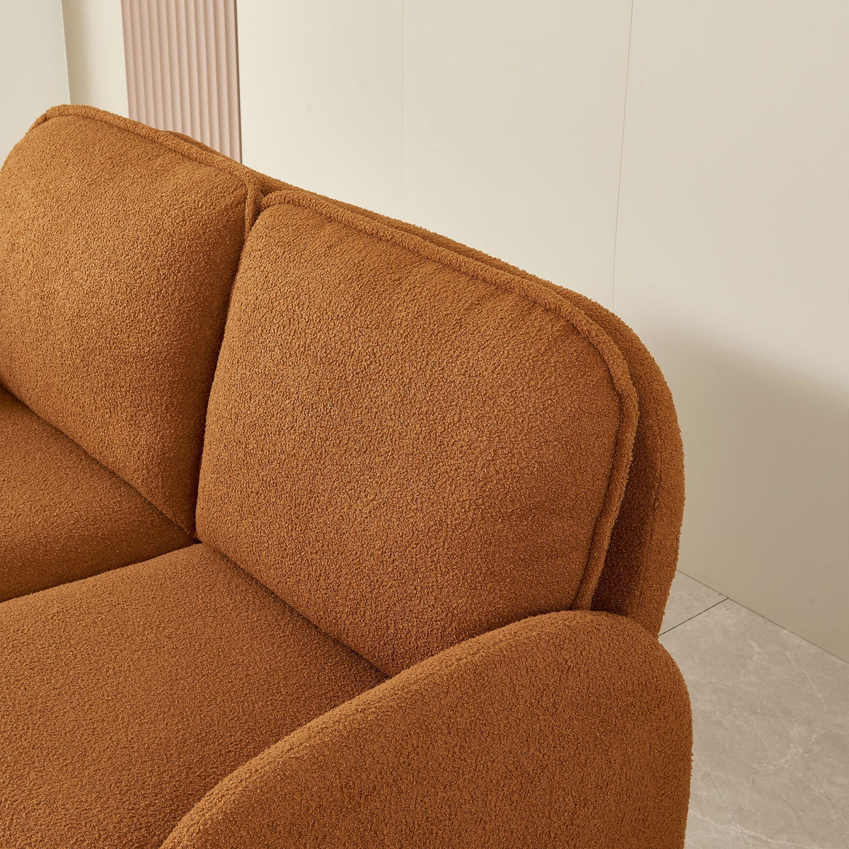 Loveseat Sofa Small Couch For Living Room, Sherpa Fabric Upholstered Loveseat Sofa Couch, Small Loveseat Sofa - view 16