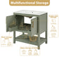 30-Inch Green Bathroom Vanity with Ceramic Sink
