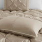 7 Piece Tufted Comforter Set Taupe Queen