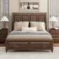 Queen Bed Frame with Tall Headboard and Storage Bench