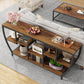 70.9” Industrial Console Sofa Table with 7-Tier Storage Shelves