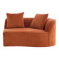 126" Curved Sectional Sofa (Dark Orange-D28 Full Foam)