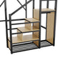 Full Size Loft Bed with Stairs and Storage Shelves