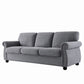 Soft Sofa, Upholstered 3 Seater Couch With High Density Foam, Loose Back Cushions And Turned Legs - view 18