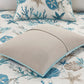 6 Piece Cotton Sateen Quilt Set with Throw Pillows Aqua - King/Cal King