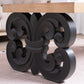 Black Scroll Base Coffee Table