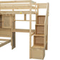 Loft Bed With Built In Desk And Staircase - view 13