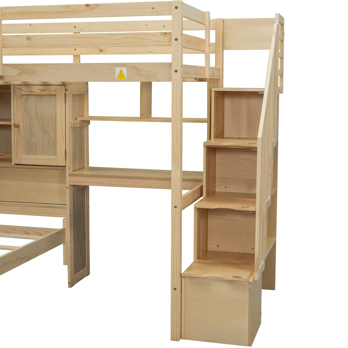 Loft Bed With Built In Desk And Staircase - view 13