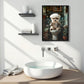 Framed Bathroom Decor, Cute Puppy Wall Art in Picture Frame, 3D Canvas Print - Indigo / White