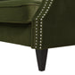 Elaine 77" Camel Back Small Space Sofa, Olive