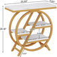 25.59 Inches 3-Tier Narrow End Table with Storage