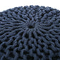 Bordeaux Knitted Cotton Round Pouf Ottoman Floor Cushion