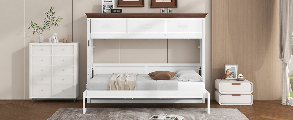 Twin Size Murphy Bed with 3 Drawers