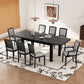 Topmax - Rustic Extendable Dining Table Set With Removable Leaf, 6 Upholstered Armless Dining Chairs And 2 - view 10