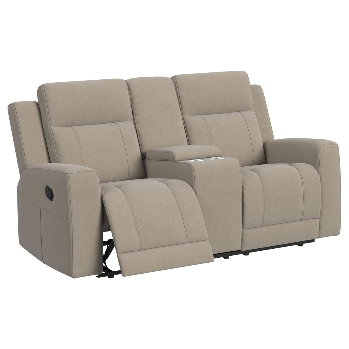 Brentwood Upholstered Motion Reclining Loveseat Taupe - view 6