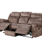 Zubaida Two Tone Chocolate Velvet Recliner Sofa with USB Port & Drop Down Table