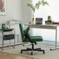 Green Velvet Criss Cross Armrest Office Chair