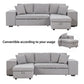 Modern L-Shape 3 Seat Reversible Sectional Couch, Pull Out Sleeper Sofa With Storage Chaise And 2 Stools For - view 23