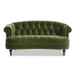 La Rosa Victorian Chesterfield Loveseat, Olive