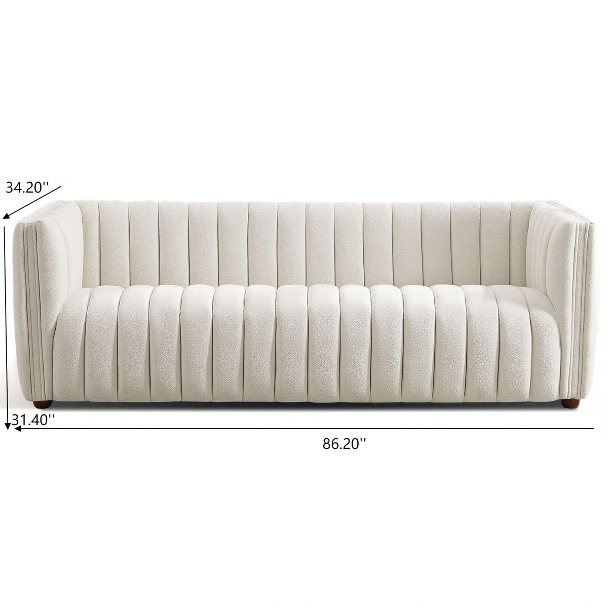 April - Mid-Century Modern Luxury Tight Back Boucle Couch - view 5